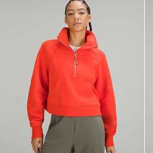 Lululemon Scuba Oversized Funnel Neck Half Zip Solar Orange XL/XXL
